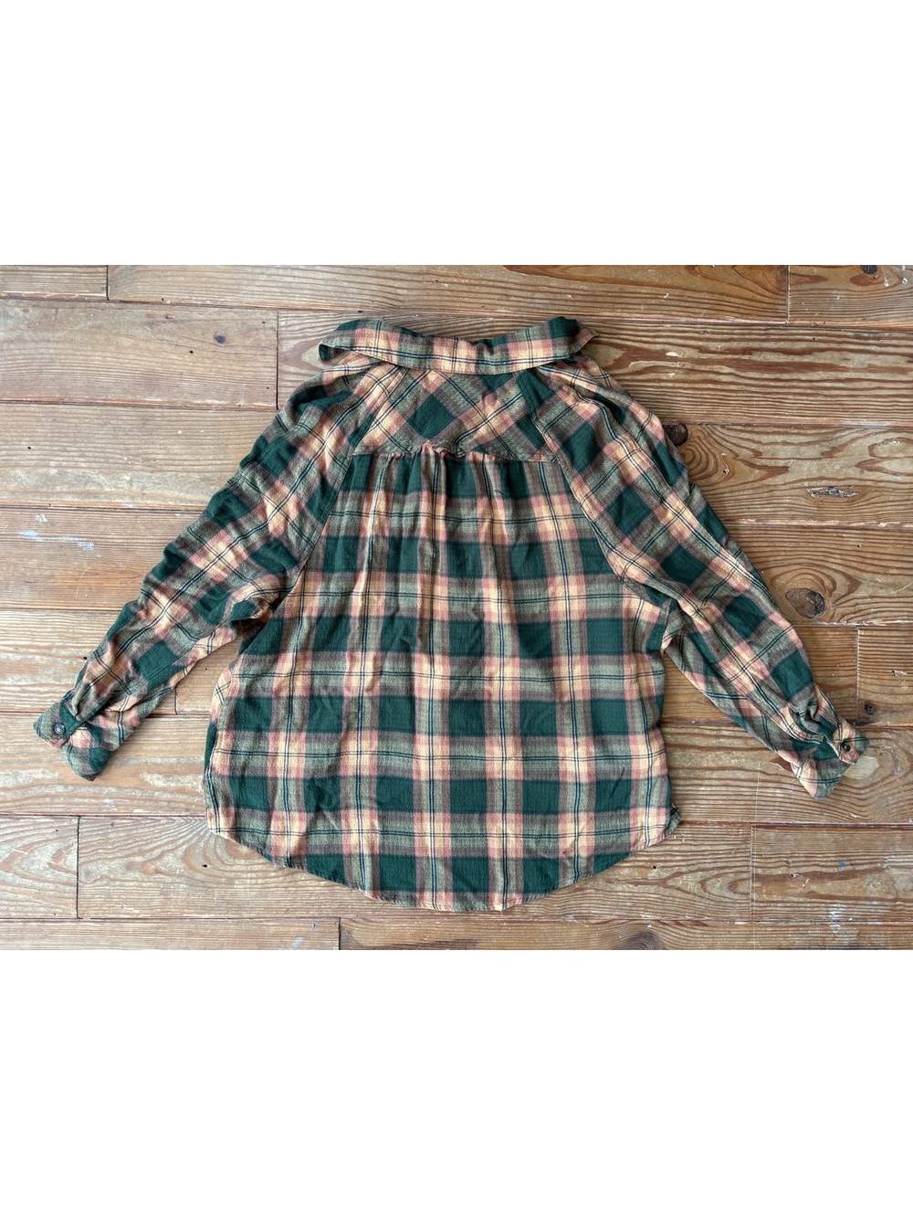 BDG Urban Outfitters Keanu Plaid Oversized Flannel Shirt Green Pink S - Picture 3 of 9